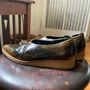 Rachel Comey Patent Leather Gum Soled Slip ons